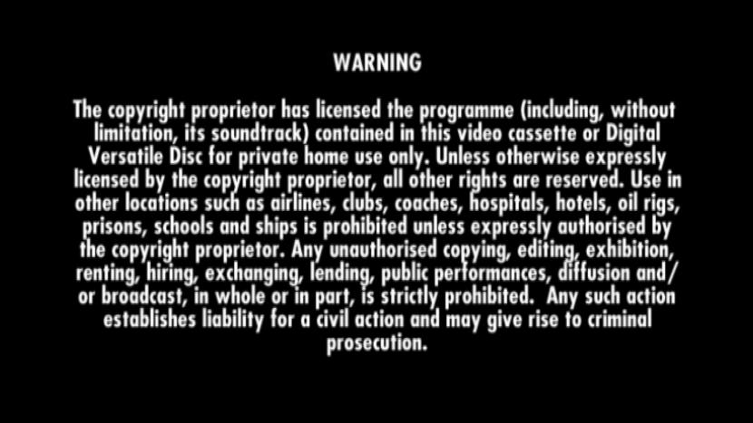 Fbi Warning Columbia Tristar Dvd