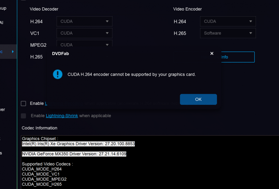 Not compatible graphics cards DVDFab Forum